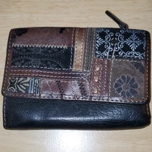 Black & Brown Leather Fossil Wallet